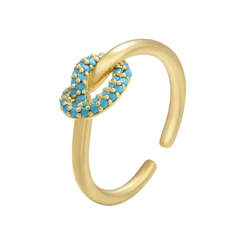 6:gold color plated with blue turquoise