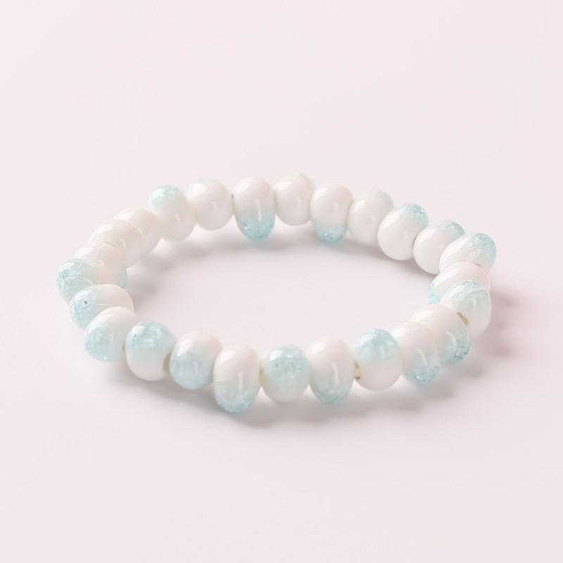 8mm beads ice cracked light blue