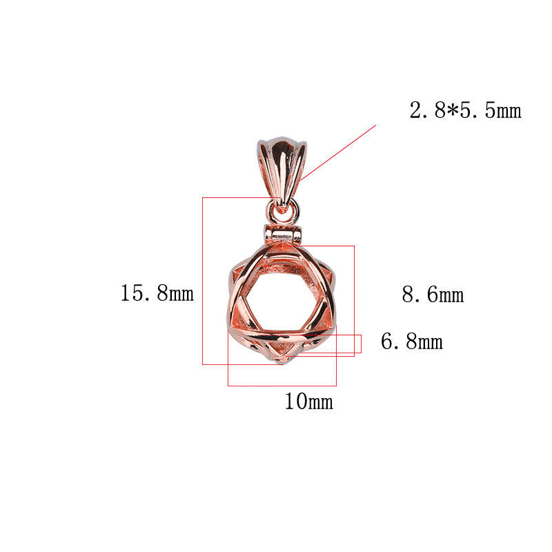 C 10x15.8mm rose gold color plated