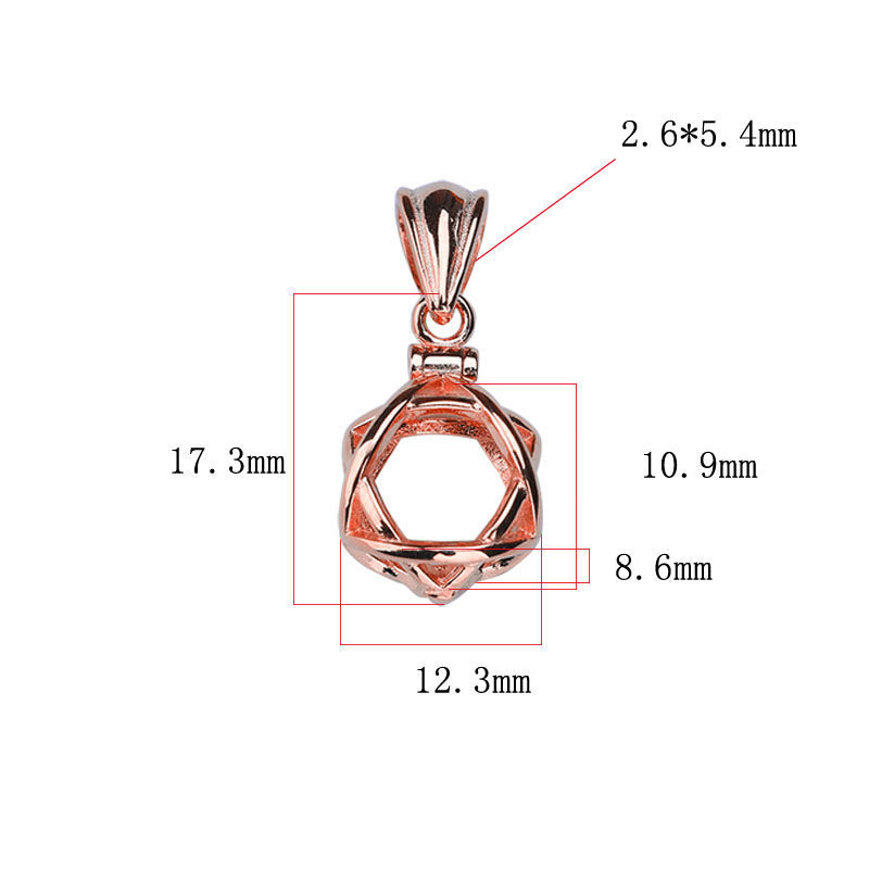 6:C rose gold color plated  12.3x17.3mm