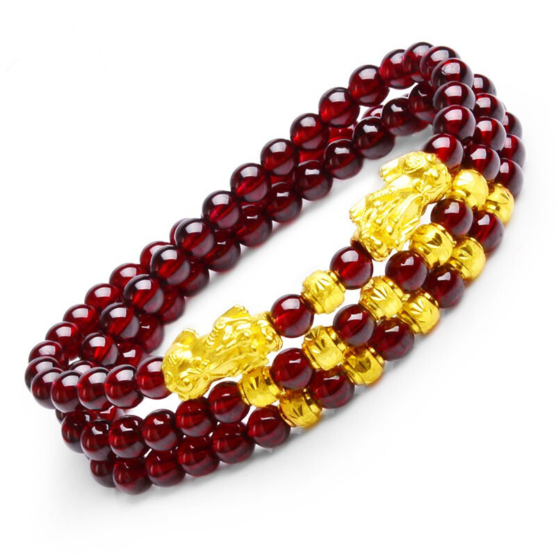 Double PI xiu + garnet 5.5mm (length 48CM)