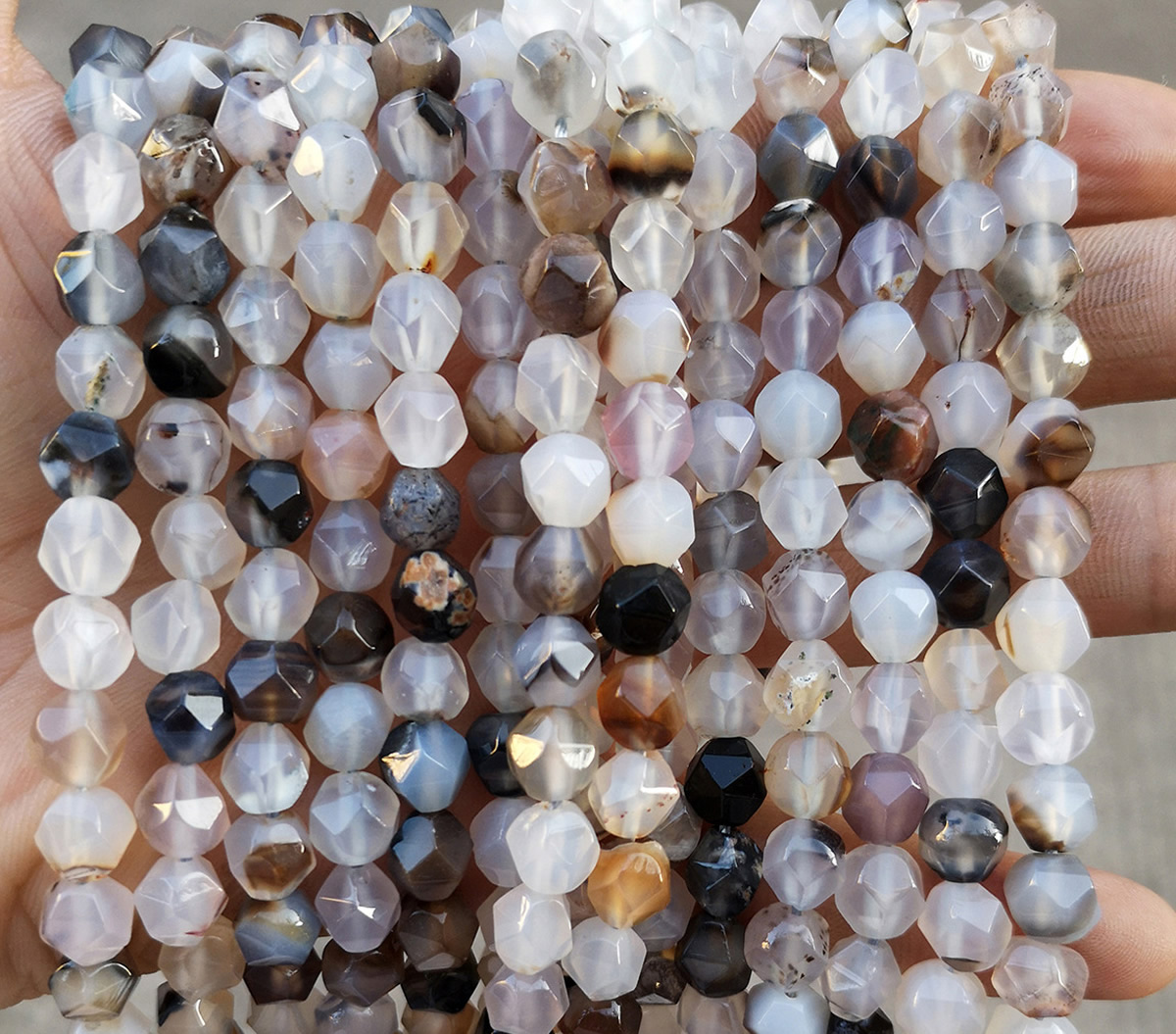 Grass flower agate 6mm/about 55 pcs