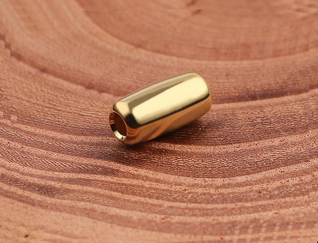 Gold tube beads L 11.1*5.4mm/hole diameter 2.2mm