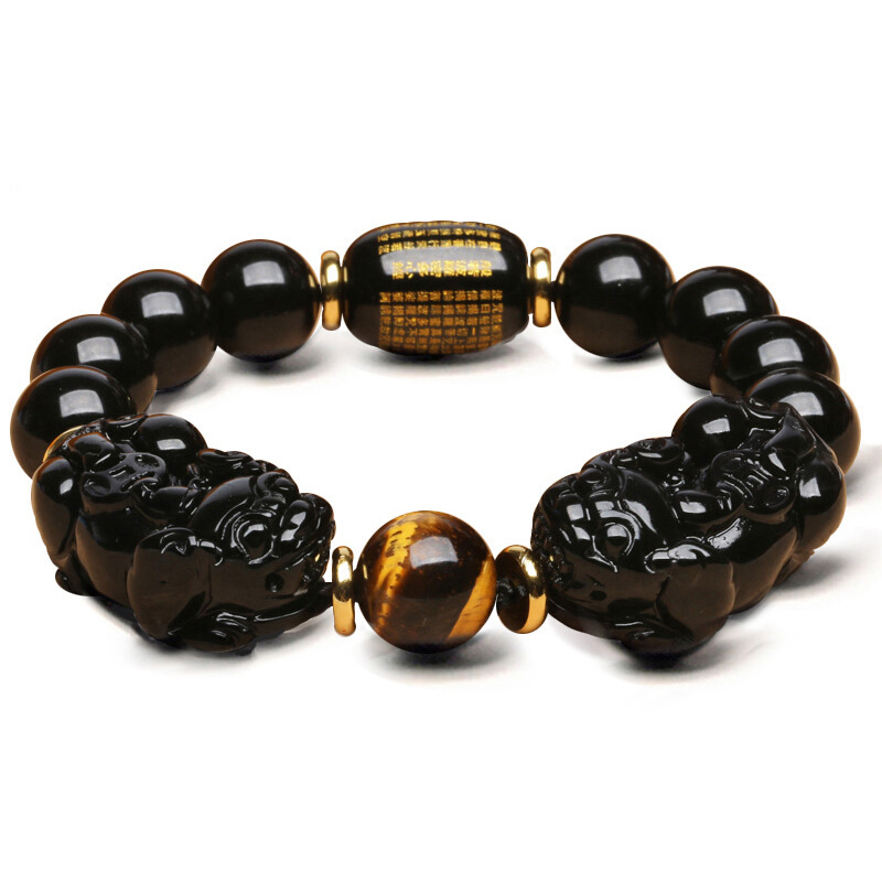 24:[double] black PI xiu   black round bead 14mm