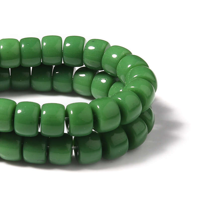 Dark green solid bead diameter 8*6mm aperture 0.8m