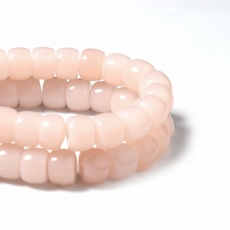 Light pink solid color bead diameter 8*6mm apertur