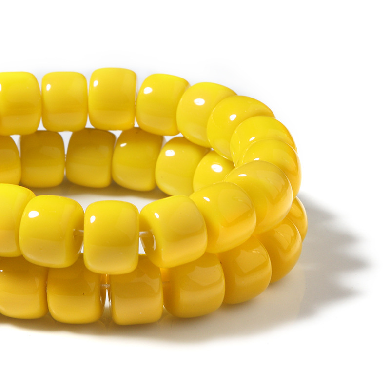 Bright yellow beads diameter 10*8mm aperture 0.8mm