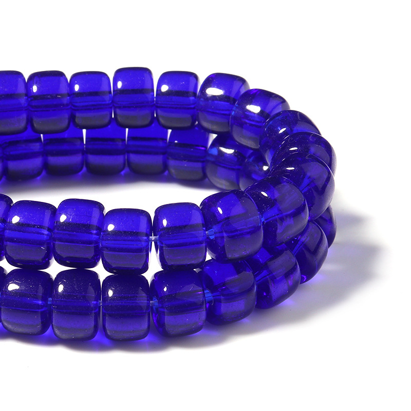 Royal blue solid color bead diameter 8*6mm apertur