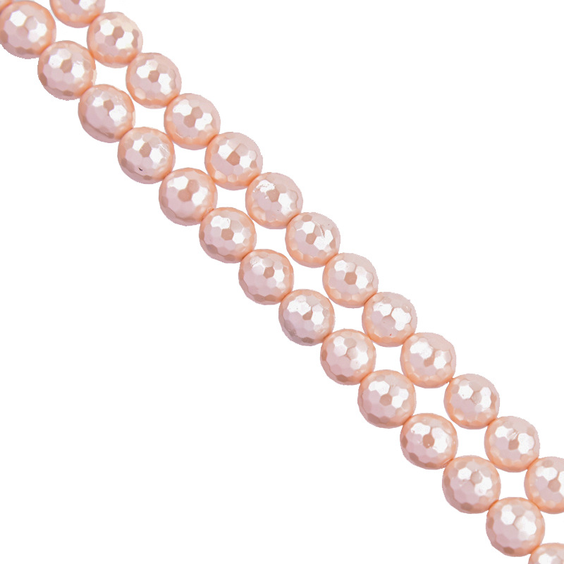 Faceted, pink 8mm (65 pieces)