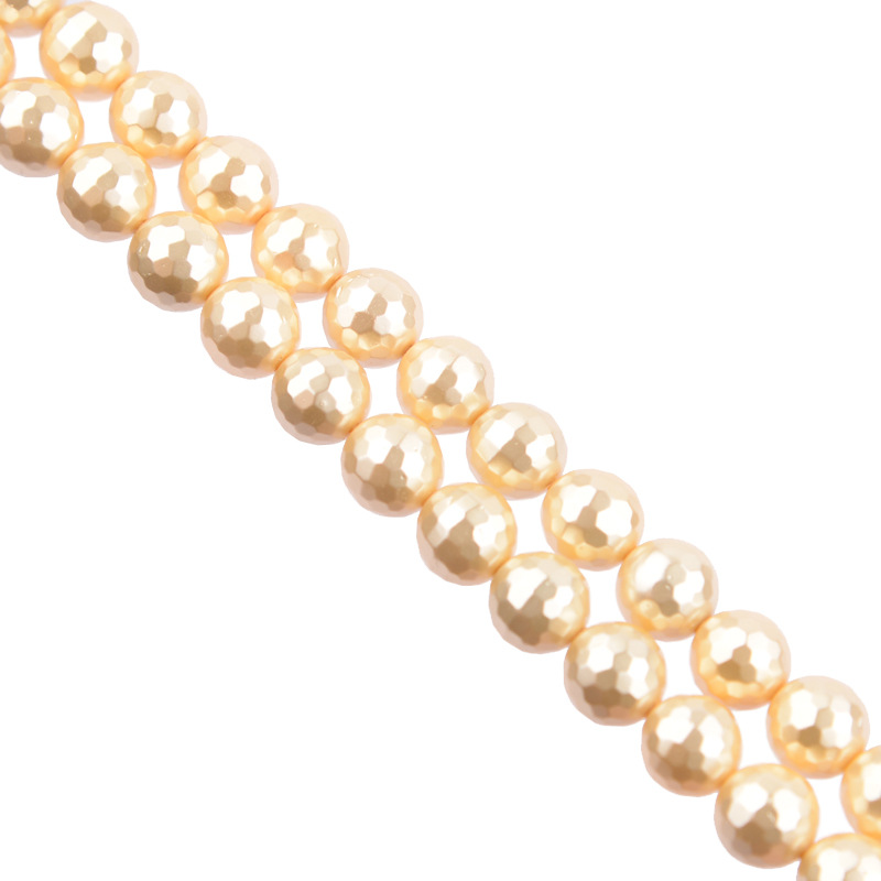 Faceted, gold 12mm (30 pieces)