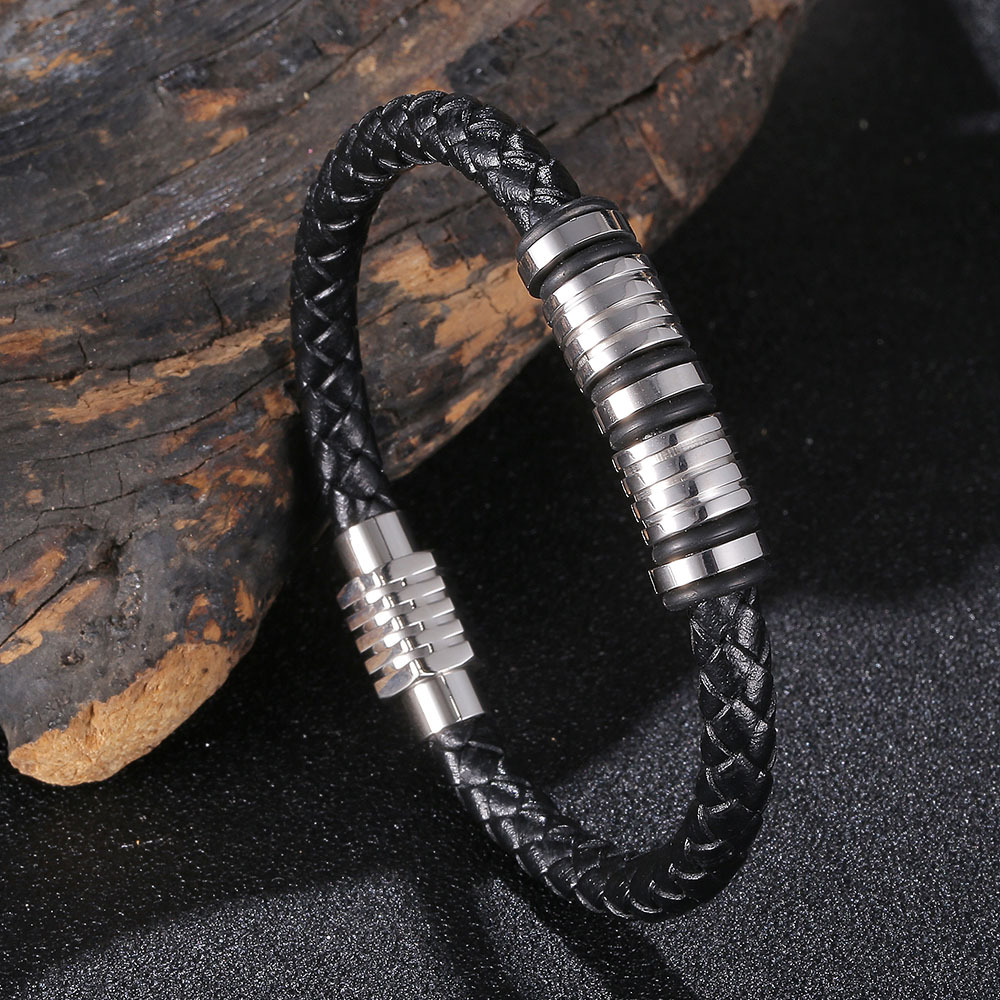 Black leather [steel color]: 165mm [inner circumfe