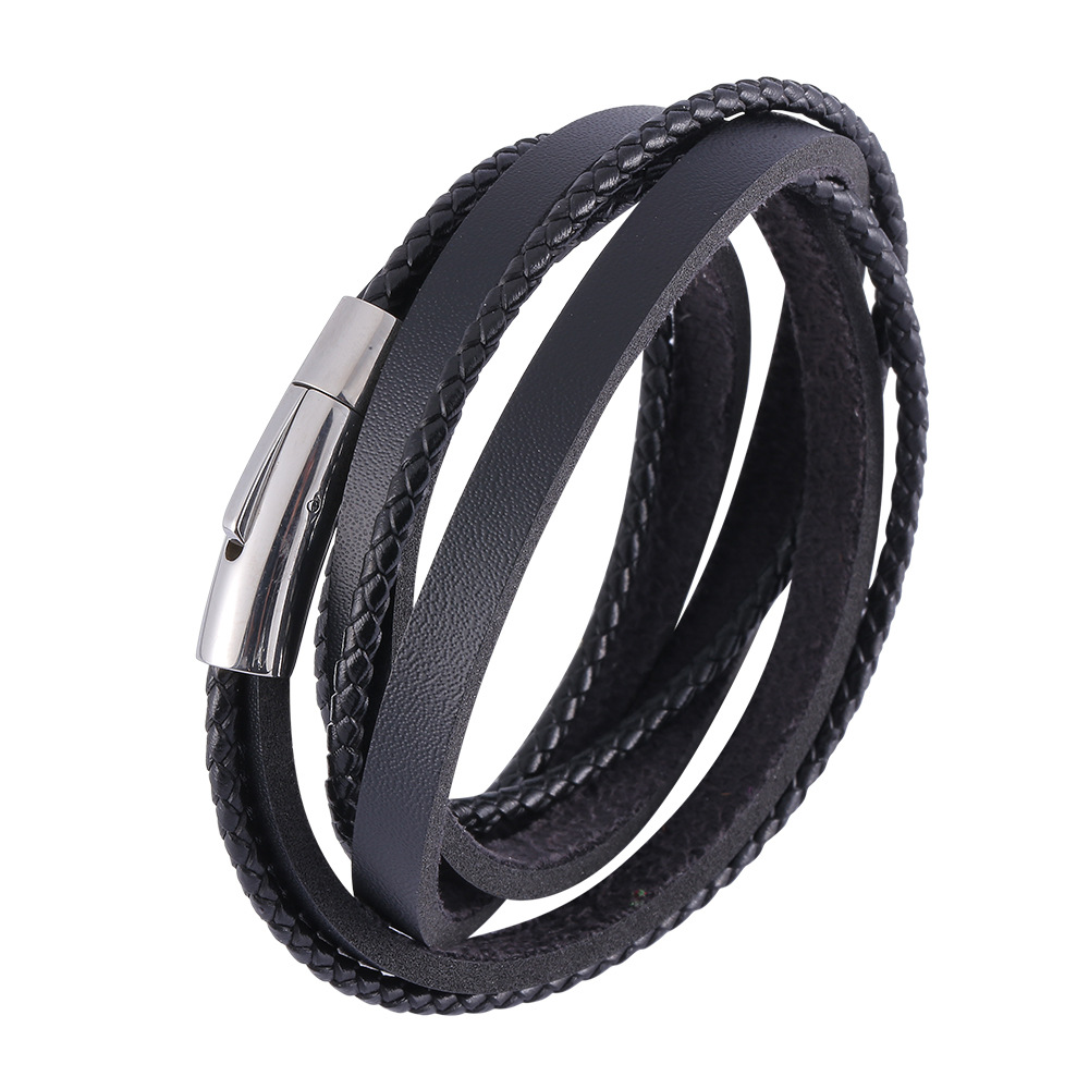 Black leather [steel color]: 165mm [inner circumfe