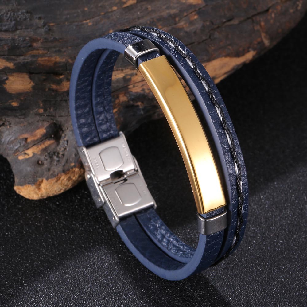 4:Blue leather [golden]: 165mm