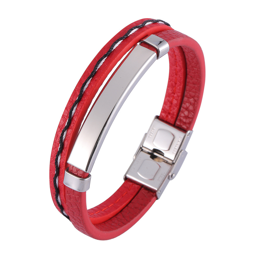 Red leather [steel color]: 165mm [inner circumfere