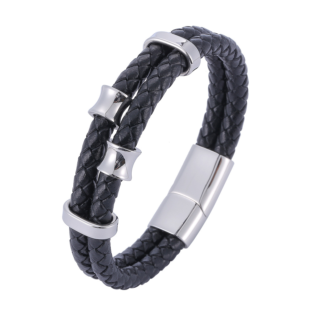 Black leather [steel color]: 165mm [inner circumfe