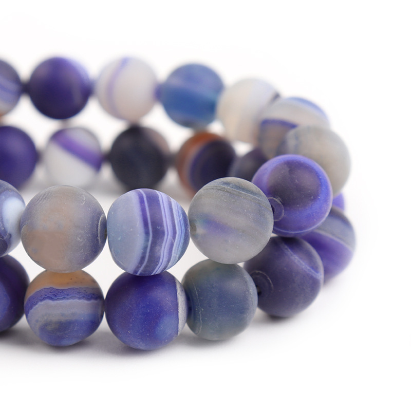 Blue stripe agate 6mm