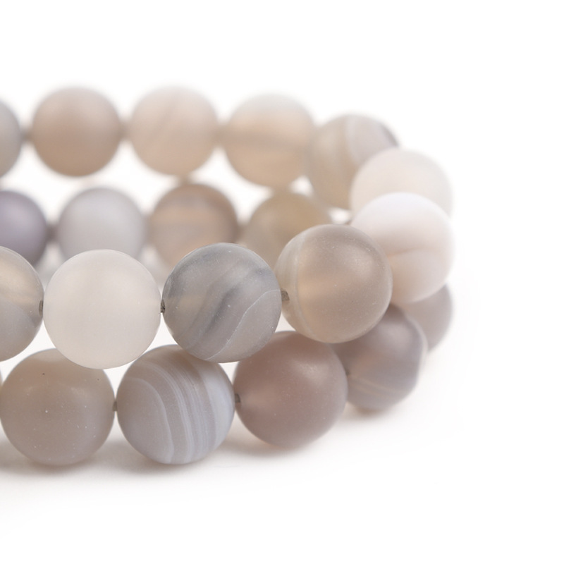 Gray stripe agate 6mm