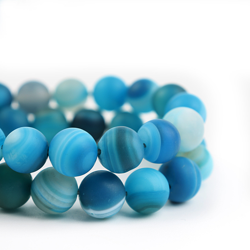 Lake blue stripe agate 10mm