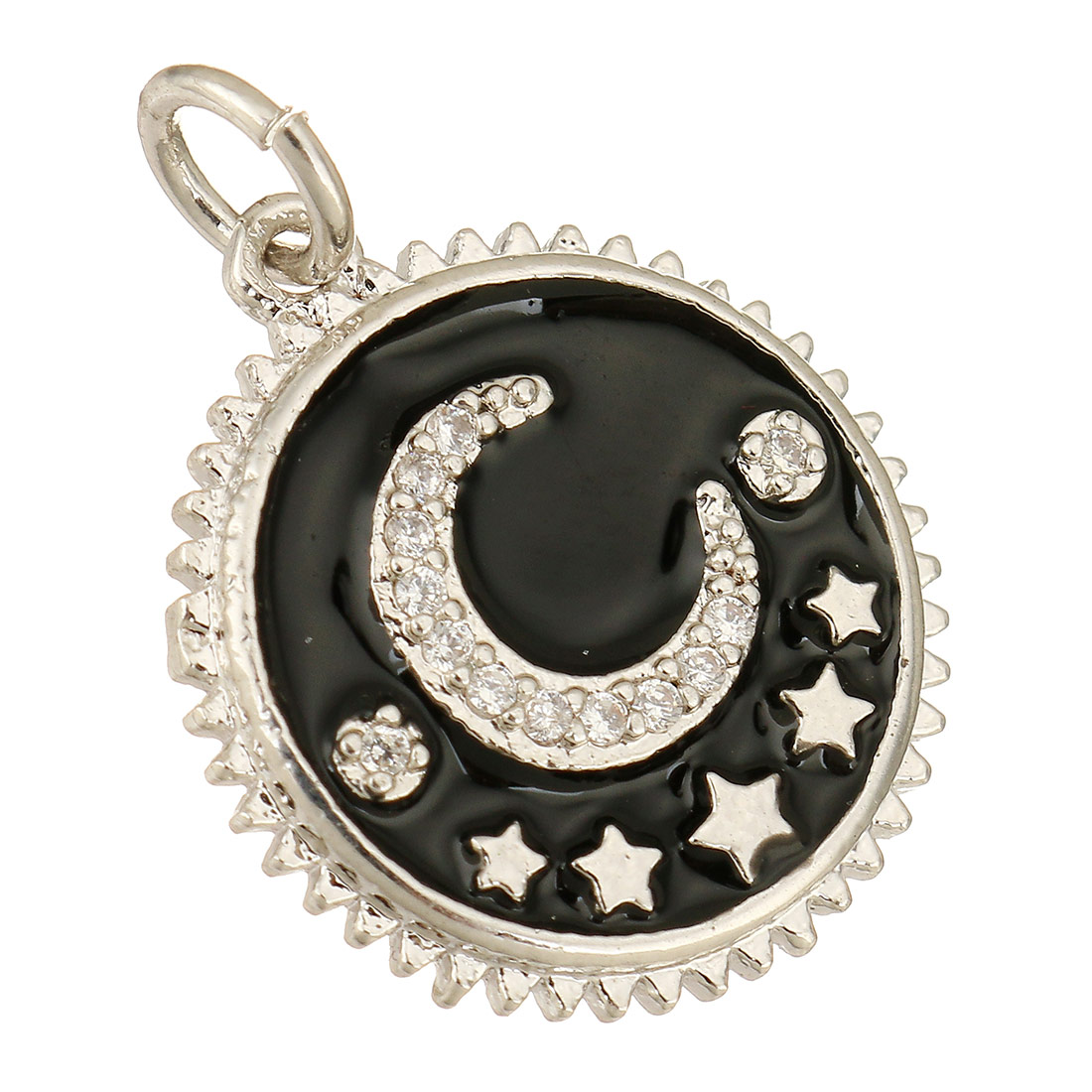 silver color plated with black enamel