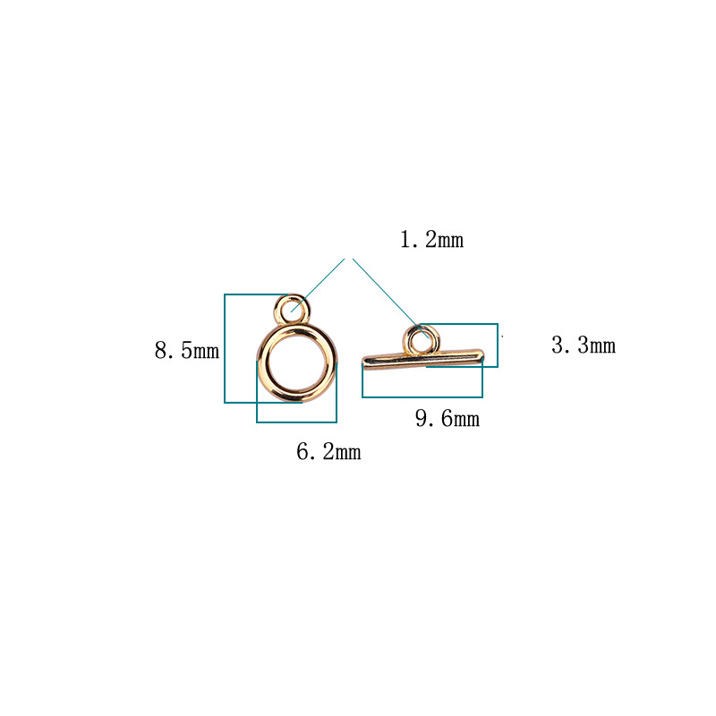 gold color plated 6.2x8.5mm, 9.6x3.3mm