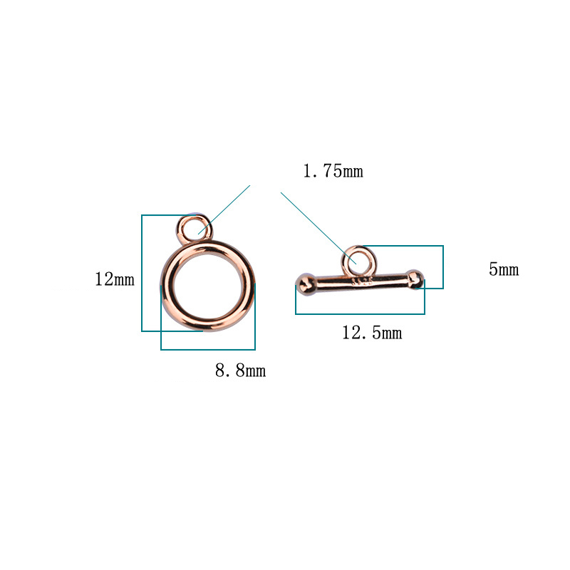 8:rose gold color plated 8.8x12mm, 12.5x5mm