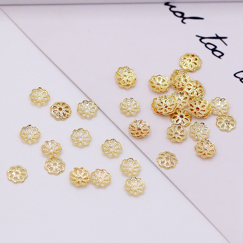 14K real gold 6mm eight-leaf receptorspack of 100