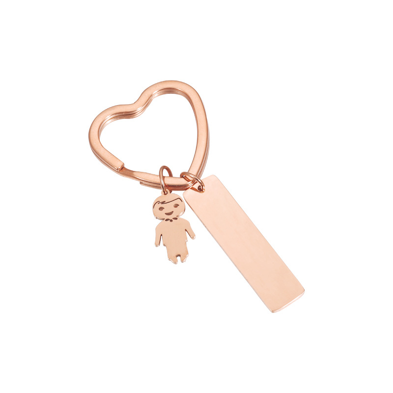 Boy keychain rose gold