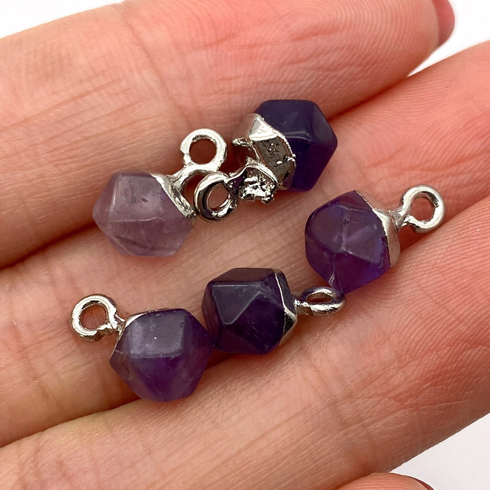 5 Purple crystal silver hole