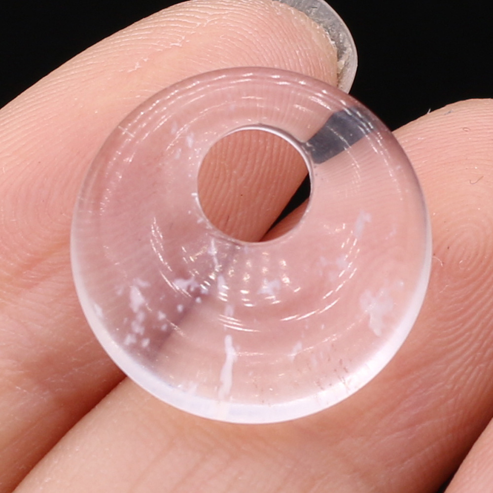 Clear quartz, diameter 18mm-hole 5.5mm