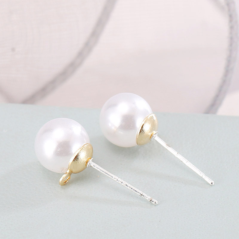 2, 925 silver post pin 6mm pearl