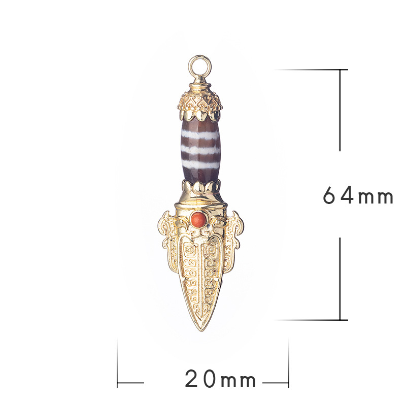 Three-line Vajra Nude Pendant