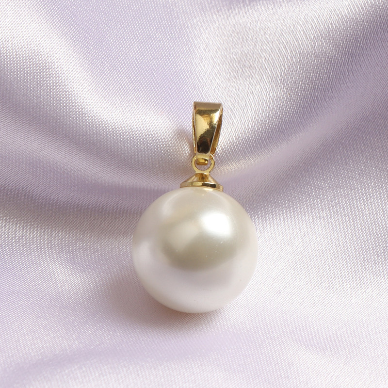 Pearl White 12mm Pendant+18K Chain