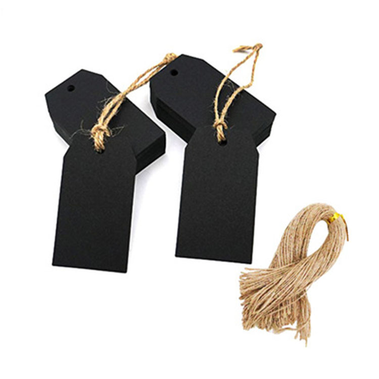 100 black trapezoidal tags  100 twine