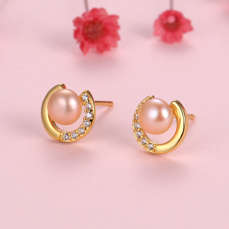 4 gold color plated with pink color