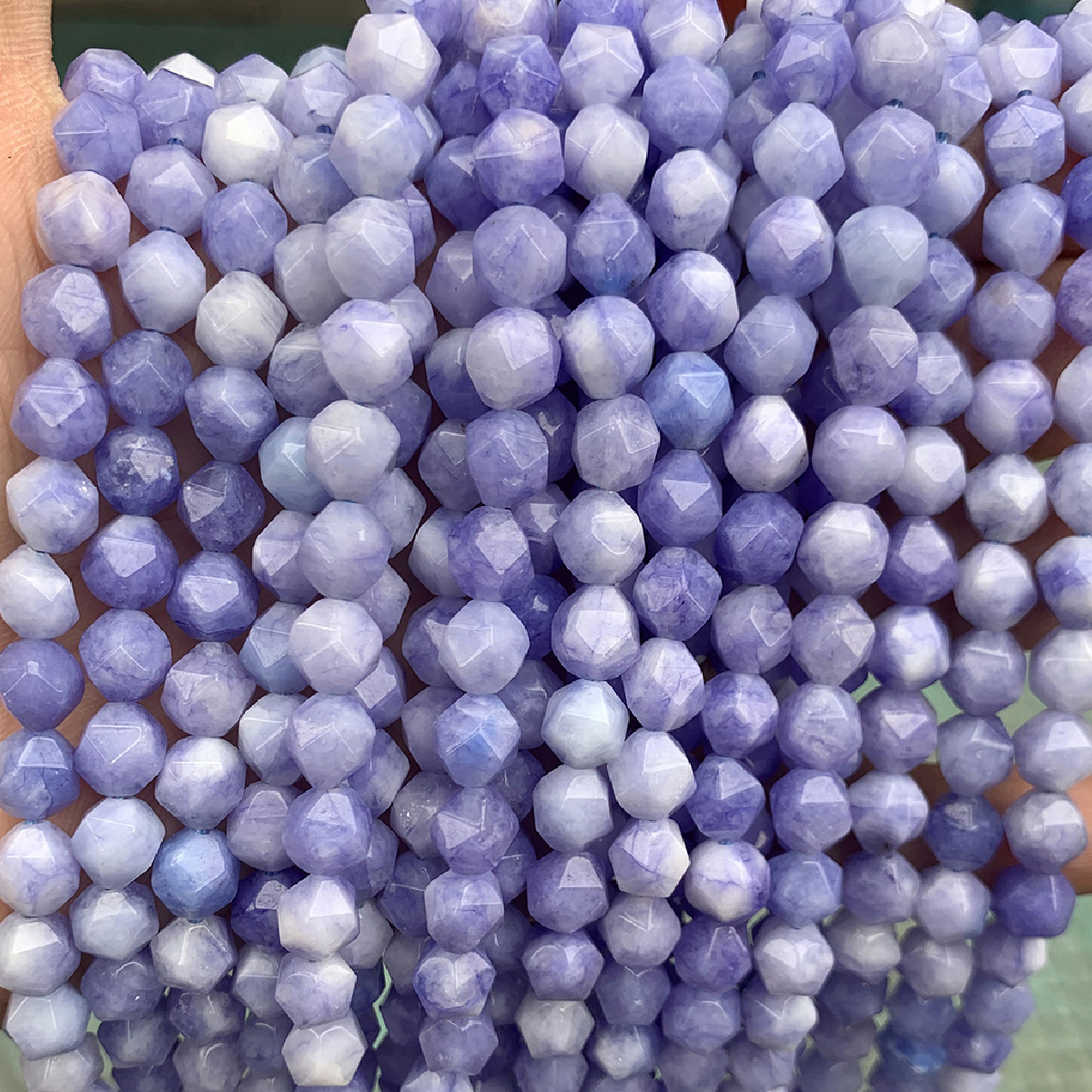 Blue purple chalcedony 8mm/about 43 pcs