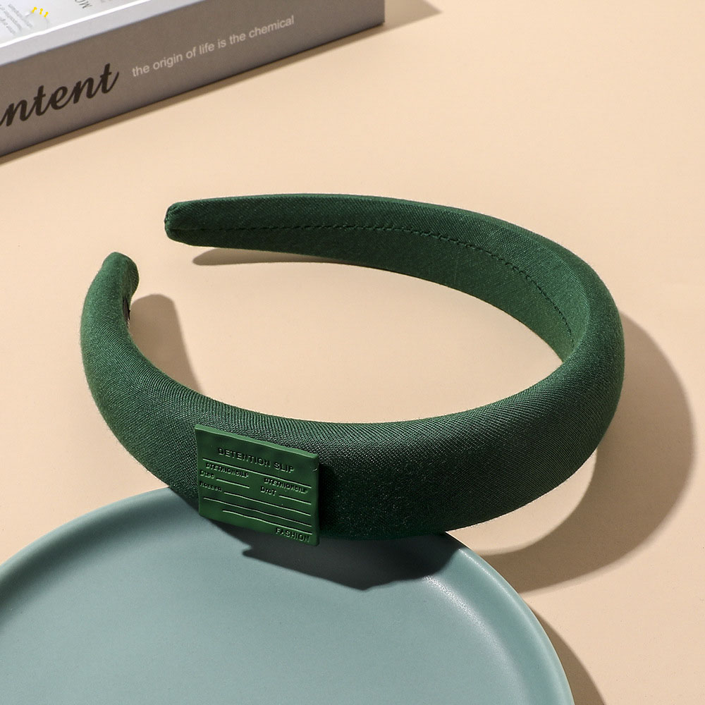 Green sponge headband-letter card