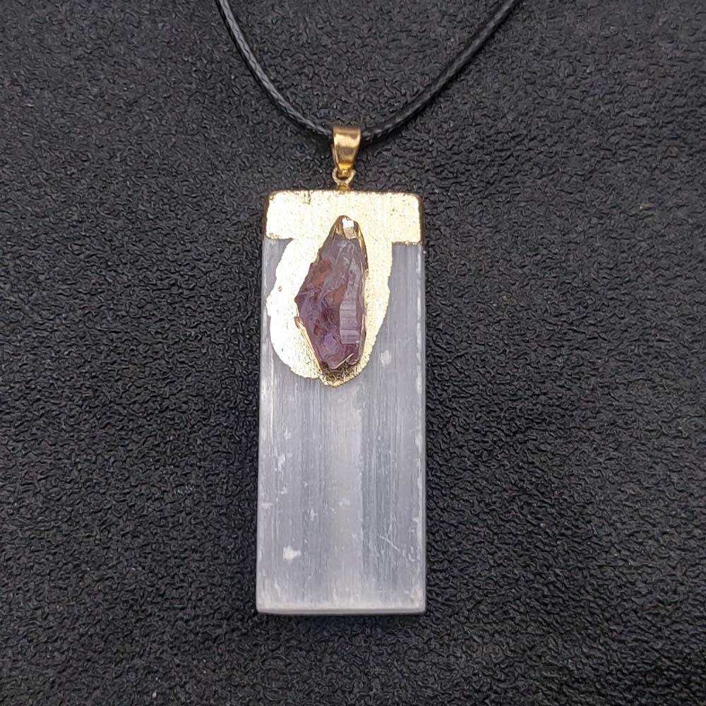 Plaster + amethyst gift lanyard