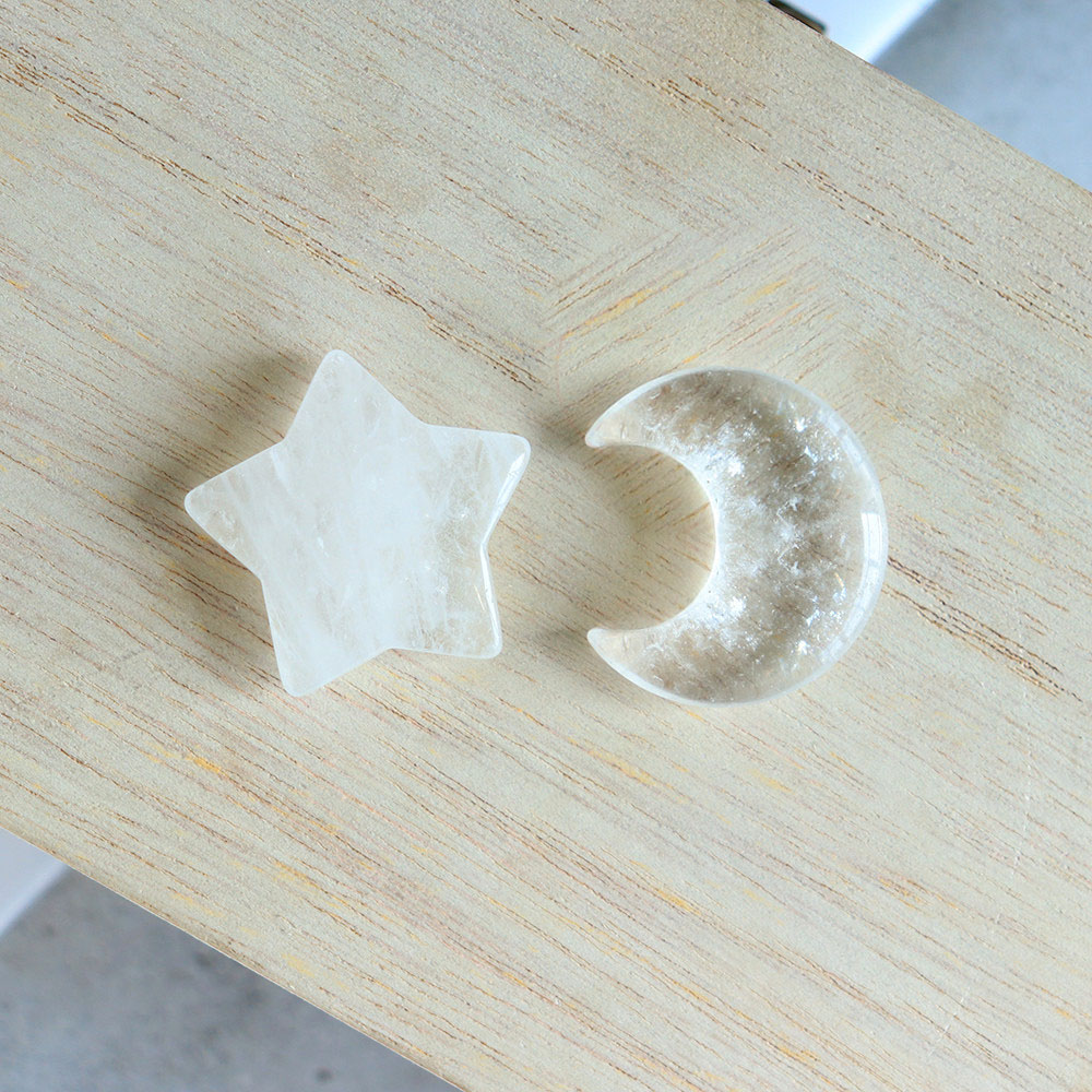 Clear Quartz, Star moon set