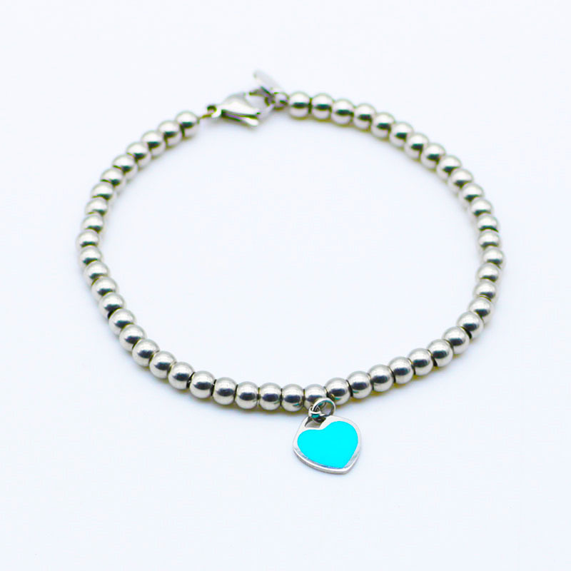 Green heart bracelet 17cm