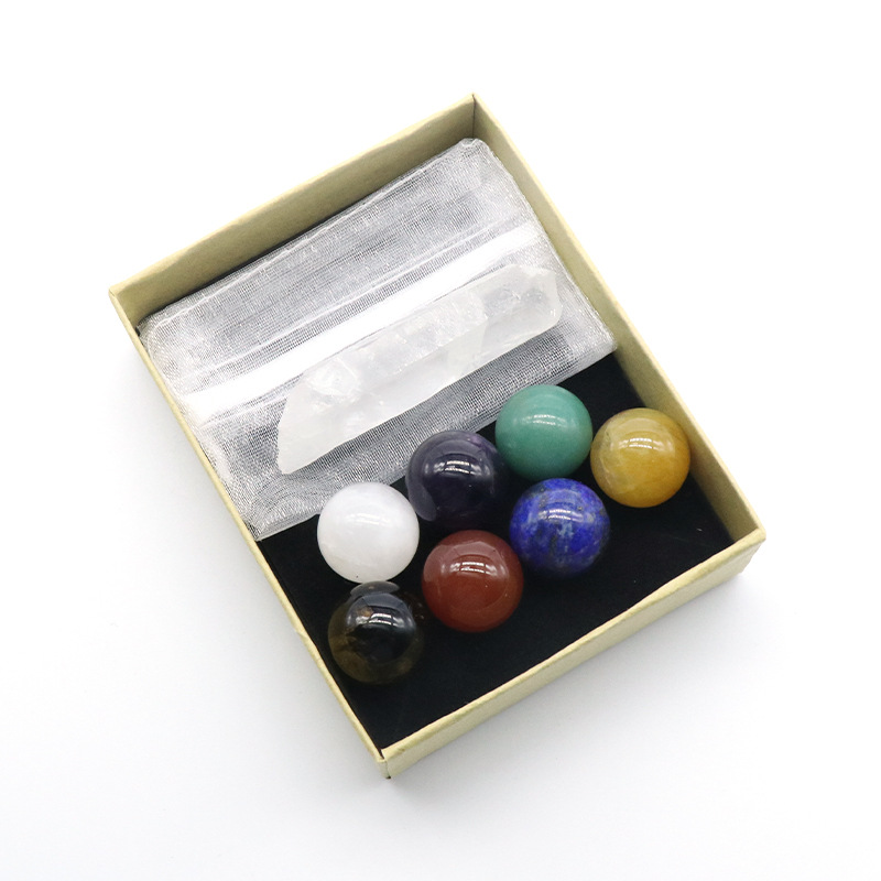 7 small balls (boxed with white crystal column)