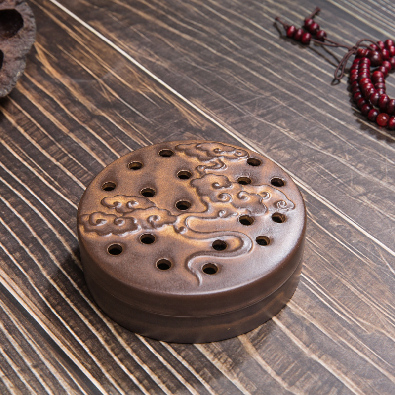 Xiangyun Incense Burner-Brown 9.5*9.5*3.3cm