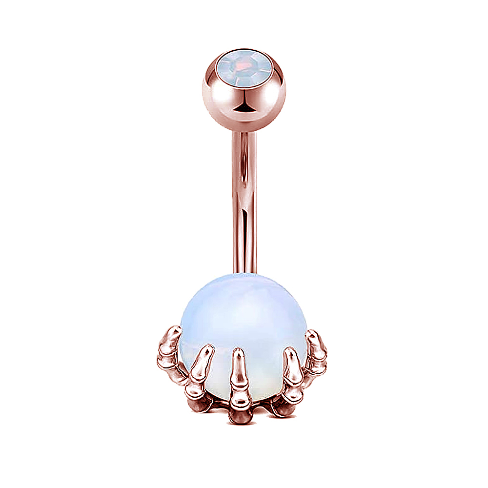 Rose gold moonstone glass