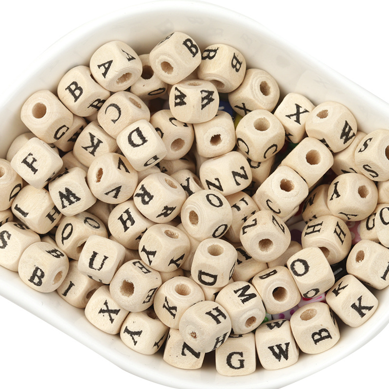 Fengmu alphabet log color and black, 8x8mm