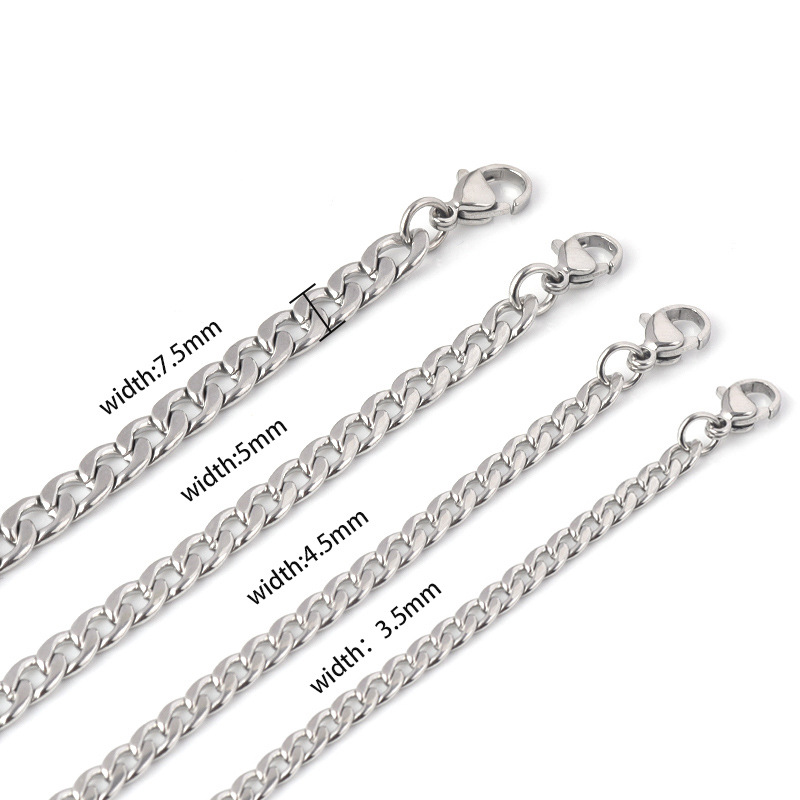 5:Chain width 5mm, steel color, length 50cm