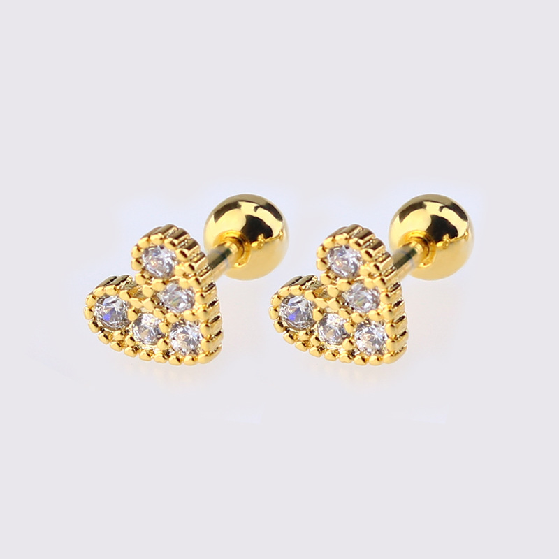 Golden zircon love heart