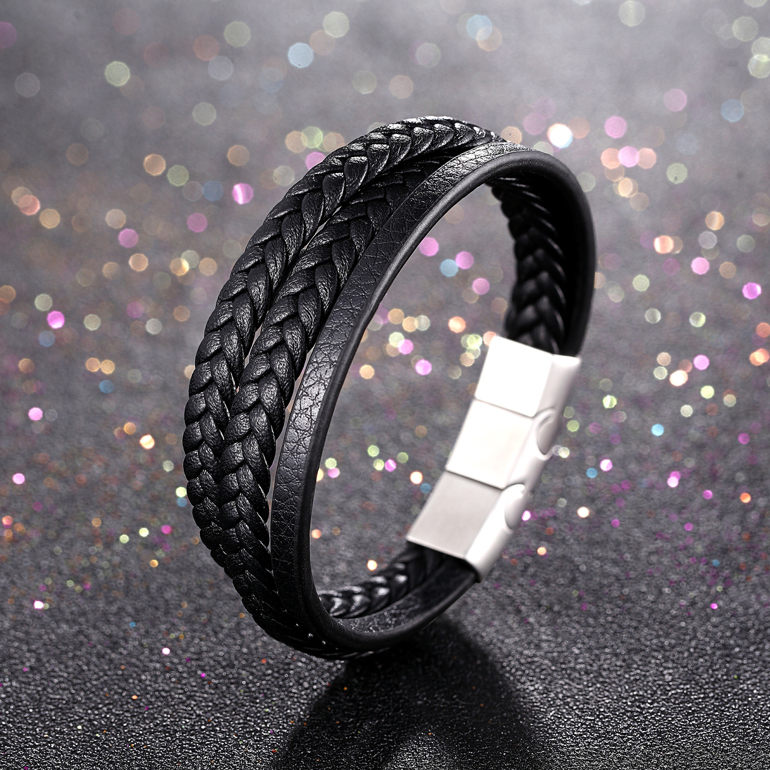 Steel color buckle, length 18.5cm