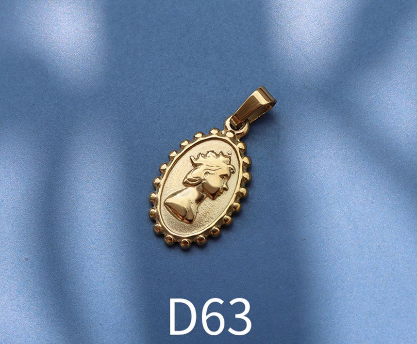 D63 gold 1.3x2.1cm