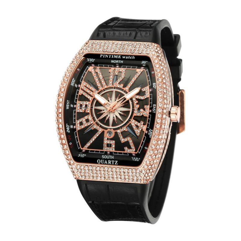 8122-1 Black belt rose gold case