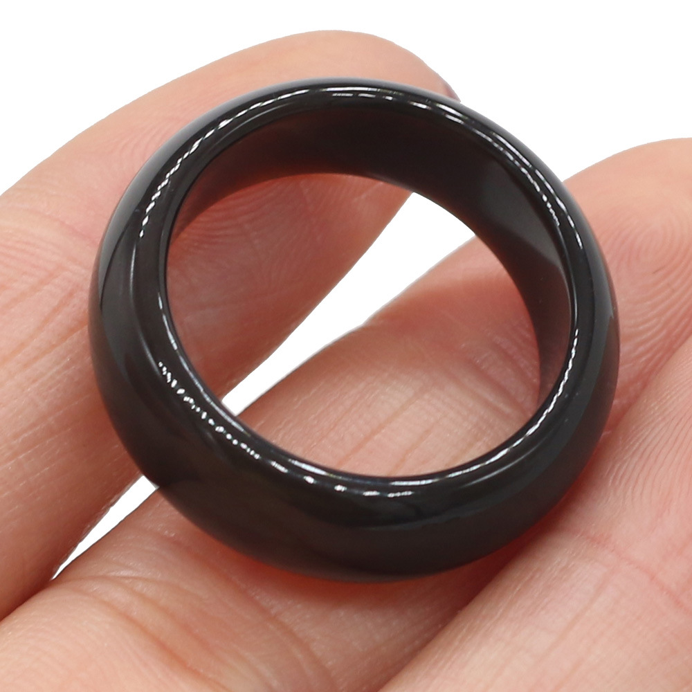 Black Agate, Internal Diameter: 18mm