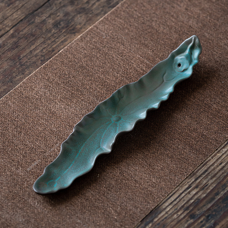 5:Lotus Leaf Incense Insert (Ancient Green) 24.5*4.5*3cm